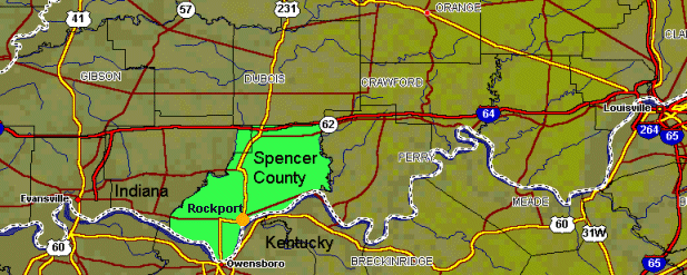 Map to Rockport, Indiana