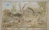 Water Color of Eagles Catching Chickens in a Pioneer Setting