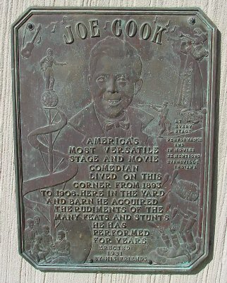 Joe Cook Plaque