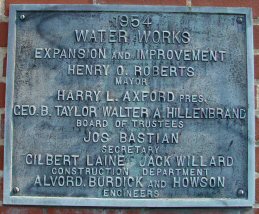 Waterworks North Addition Plaque